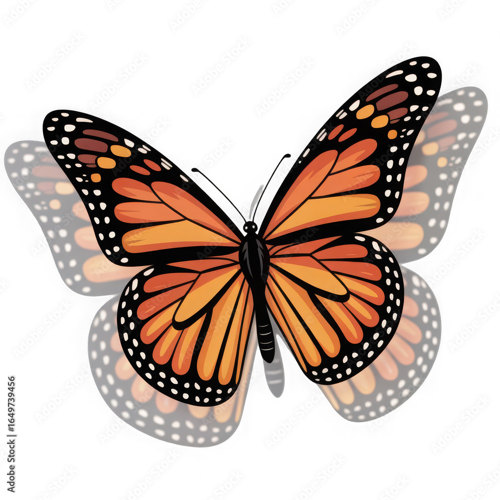 Fototapeta premium flying butterfly isolated on transparent and white background.