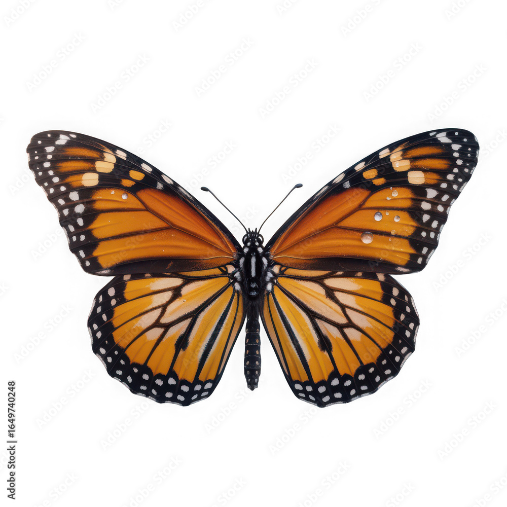 Fototapeta premium flying butterfly isolated on transparent and white background.
