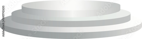 Three Tier White Podium Stage Vector Illustration
