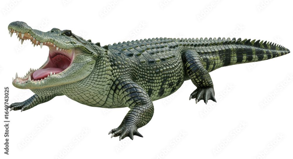 Naklejka premium Isolated Alligator with Open Mouth
