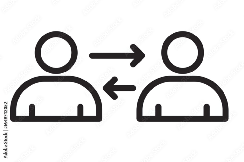 Fototapeta premium Teamwork and collaboration concept with arrows depicting communication and exchange of ideas