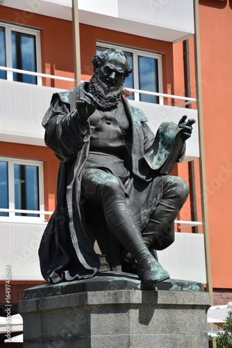Nuremberg, Bavaria, Germany: Monument to Hans Sachs (1494-1576), poet, playwright and composer