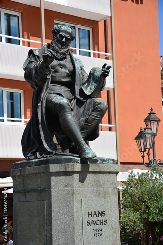 Nuremberg, Bavaria, Germany: Monument to Hans Sachs (1494-1576), poet, playwright and composer
