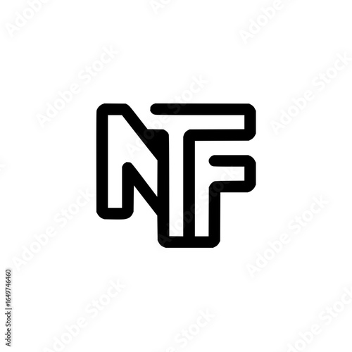 Nft logo design nft art digital asset blockchain technology crypto currency non fungible token vector icon