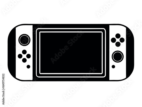 Portable / home video game console hybrid flat vector icon