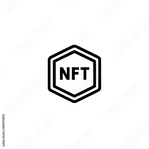 Nft token hexagon blockchain crypto art digital asset collectible non fungible token technology artwork icon