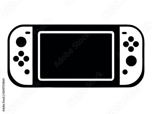 Portable / home video game console hybrid flat vector icon