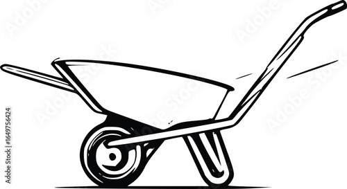 wheelbarrow on white background