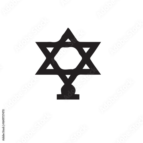 Vector icon of the Star of David, a religious Jewish symbol of Israel, in a decorative and geometric design