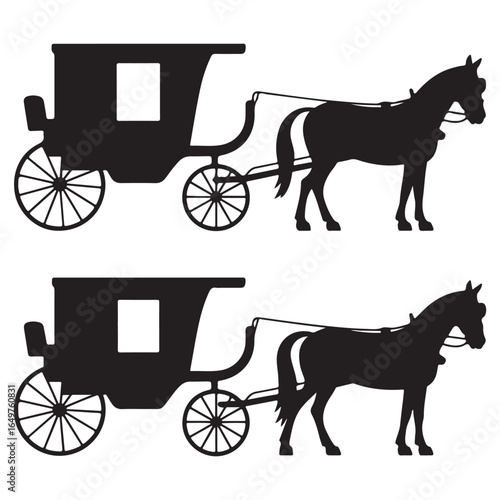 Horse and carriage silhouettes
