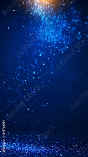 Abstract Blue Glitter Particles Background Video