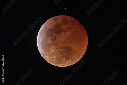 Blood Moon Eclipse Over the Night Sky