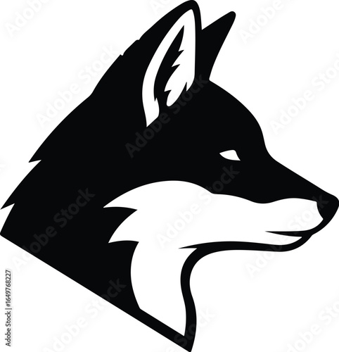 Majestic Fox Head Silhouette Wild Animal Vector Art.