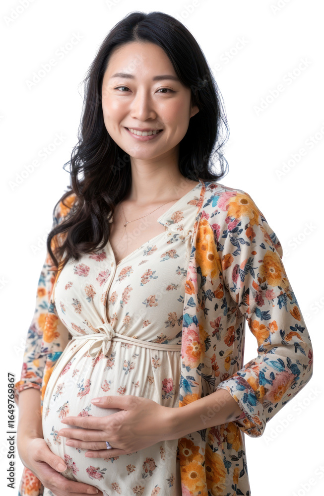 PNG Pregnant asian woman portrait smiling sleeve. PNG Pregnant asian woman portrait smiling sleeve.