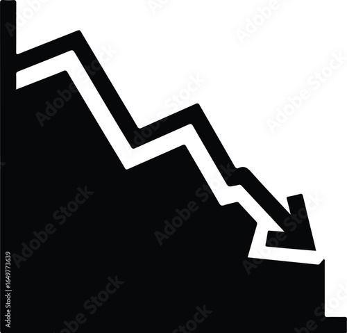 Negative Trend Graph Downward Arrow Financial Decline.