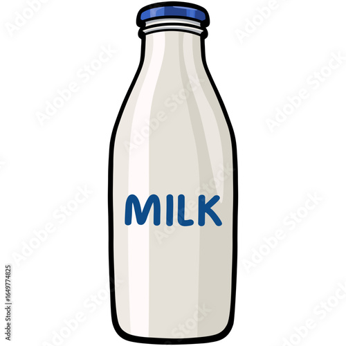 Milk Bottle Traditional Glass Vector Illustration