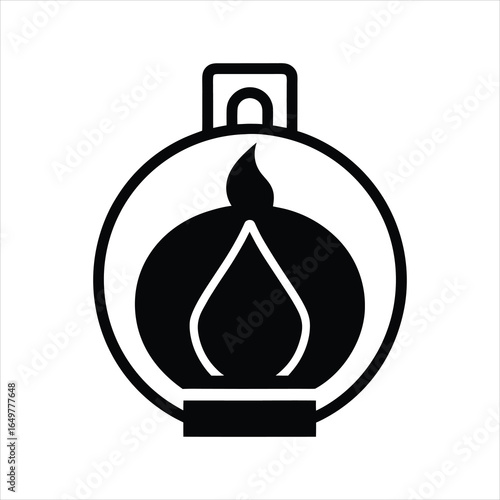 Fuel Flame Icon Silhouette Vector Graphic