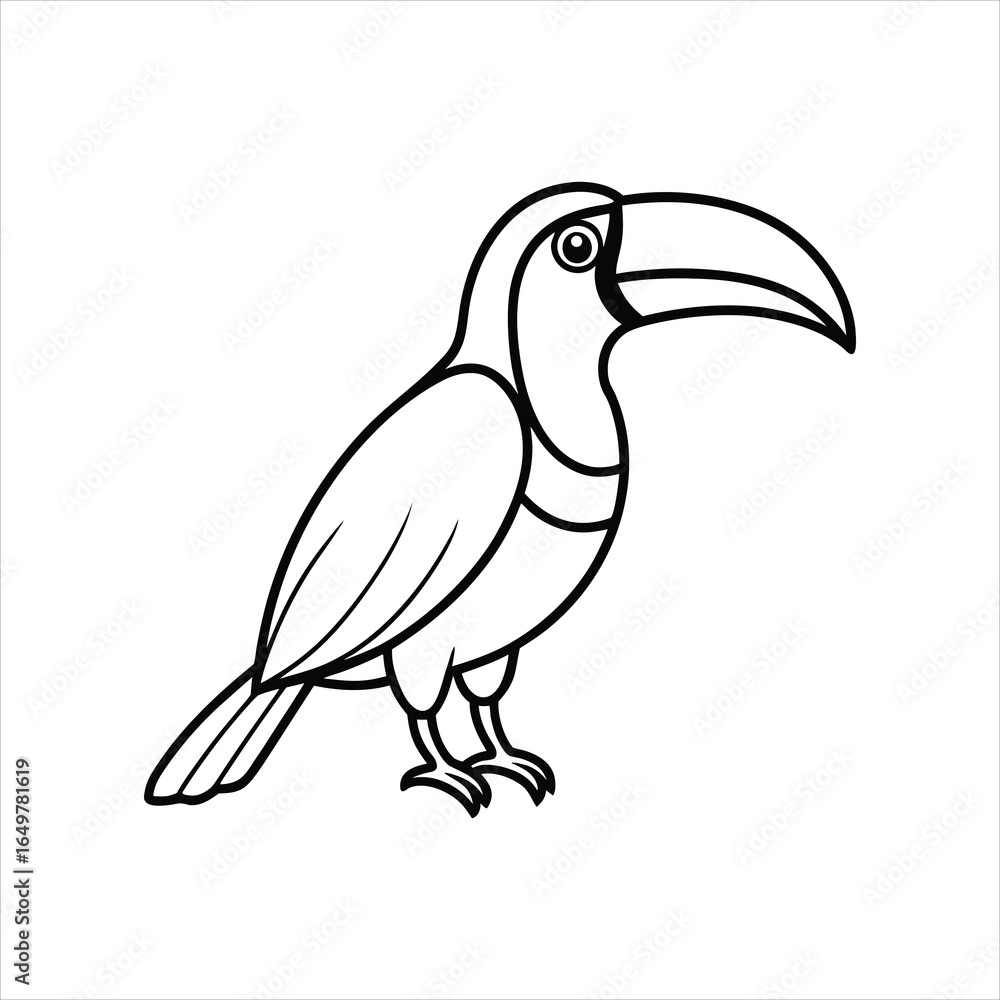 Obraz premium Tropical Toucan Bird Icon in Modern Line Art Style