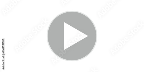 Grey Circular Play Button – Photorealistic High-Resolution Icon