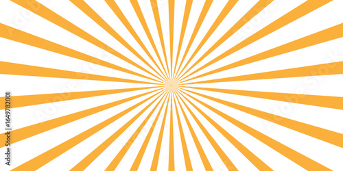 Orange sunburst pattern background for modern graphic design. Concentrated lines Sun sunburst texture vintage background. Shiny template for your design, seamless backdrop. Fractal vector burst retro