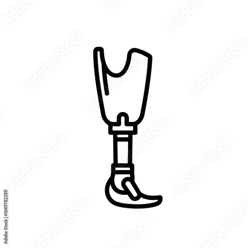 Vector Icon of a Prosthetic Leg Symbolizing Mobility and Rehabilitation  