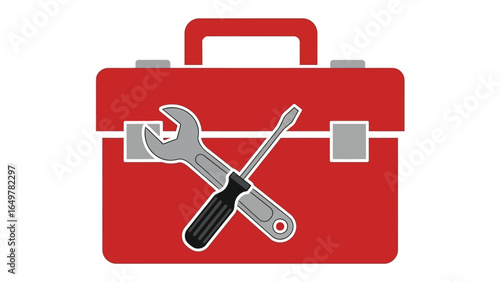  Toolbox with Essential Tools: A vibrant red toolbox holds the necessary tools, ready for maintenance, repairs, and construction.