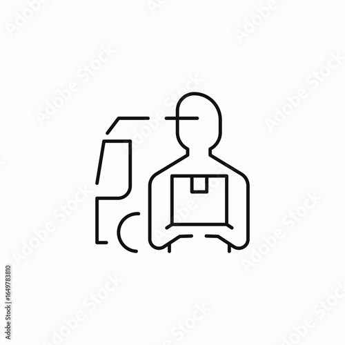 delivery person package icon sign vector
