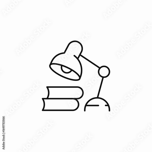 desk lamp books icon sign vector