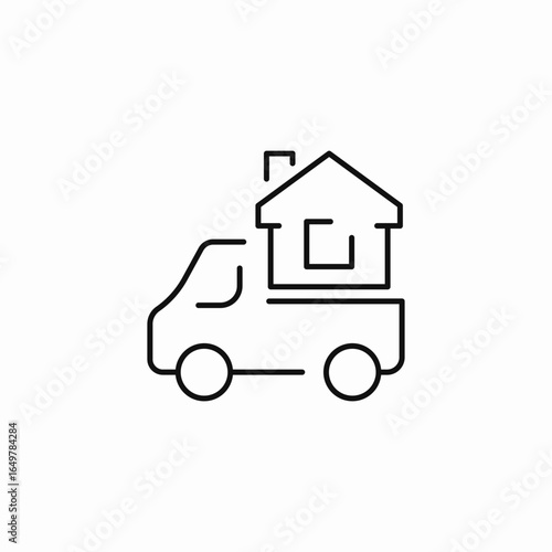house relocation service icon sign vector