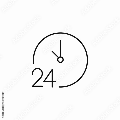 twenty four hours open icon sign vector