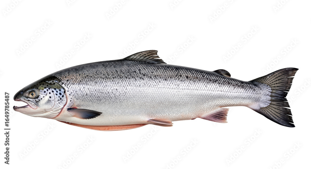Fototapeta premium Isolated Raw Salmon Fish on White Background