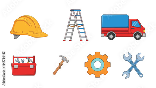 Tools and Equipment: A comprehensive collection of essential tools and equipment, neatly organized for various construction, and maintenance purposes.