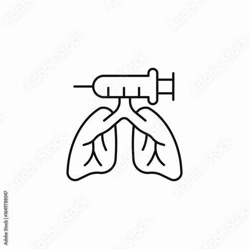 lungs syringe icon icon sign vector