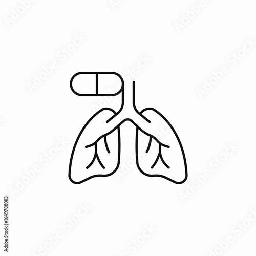 lungs pill capsule icon sign vector
