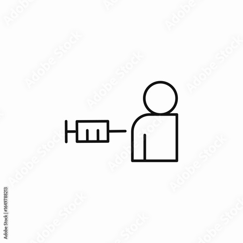 person getting injection icon sign vector