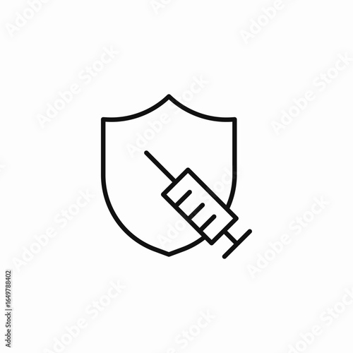 shield syringe diagonal icon sign vector
