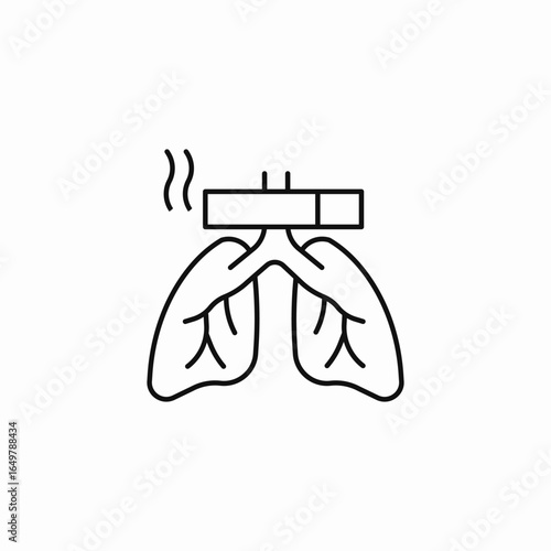 smoking lungs icon icon sign vector