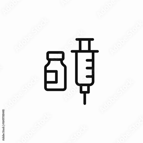 syringe and vial icon sign vector