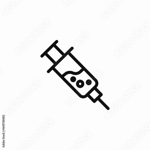 syringe bubbles injection icon sign vector