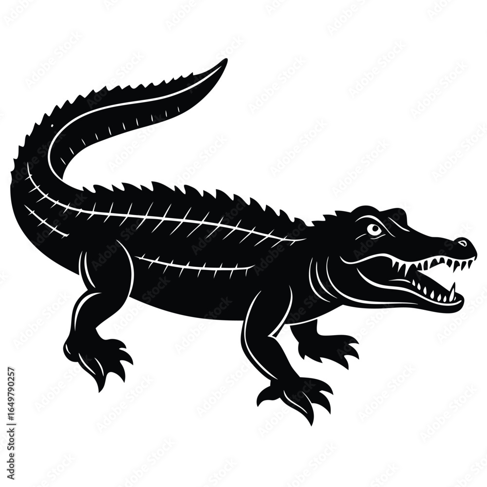 Naklejka premium Alligator Silhouette