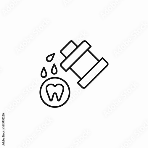 dental clean fluid icon sign vector