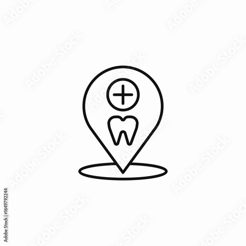 dental clinic location icon sign vector