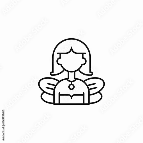 female angel bust icon sign vector