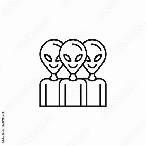 group of aliens icon sign vector