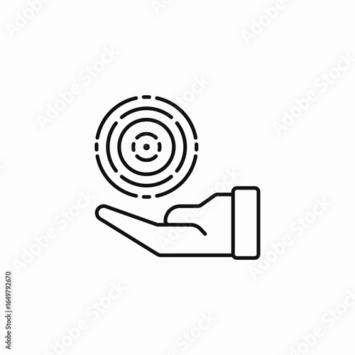 hand holding target icon sign vector