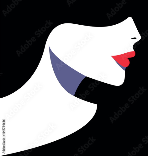 Logo of the beautiful woman with long black hair for beauty salon