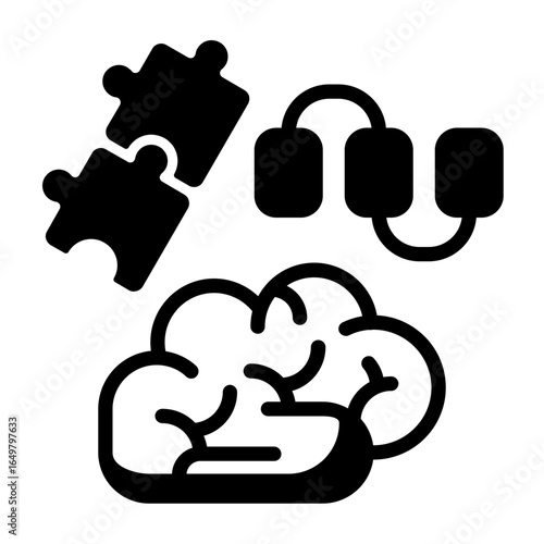 Logical Mind Semi Solid Vector Icon