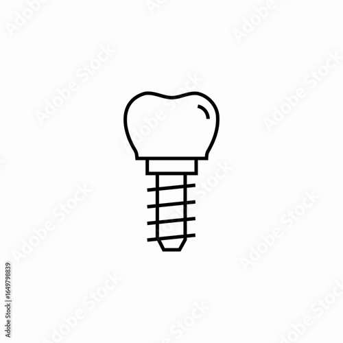 dental implant screw icon sign vector