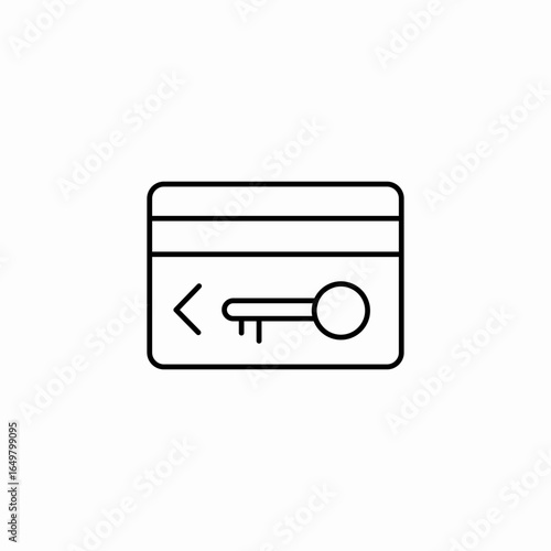 hotel key card icon sign vector