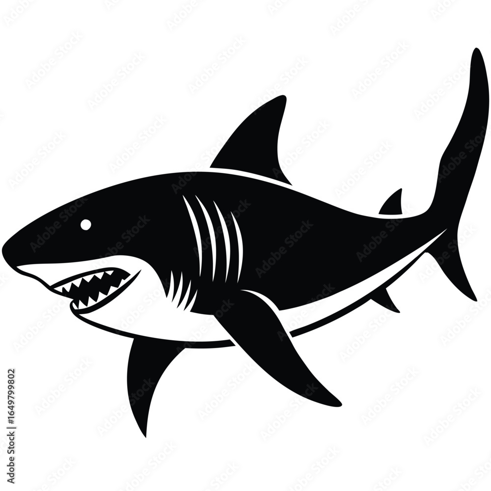 Fototapeta premium Great White Shark Silhouette